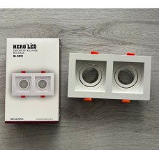 Dekoratif 2'li Kare Beyaz Kasa Spot Gu10 - Mr16 Lamba Uyumlu